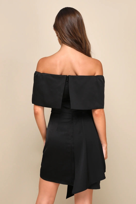 Robes de soirée Weitese pour femmes, toujours à l'honneur : mini-robe bordeaux en satin à épaules dénudées, boutiques de robes de bal